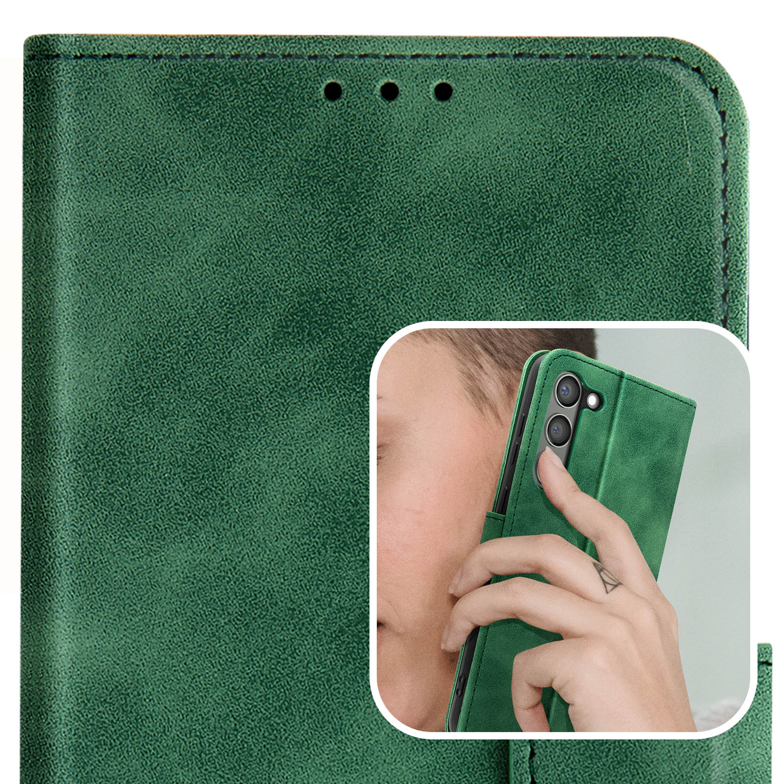 Samsung, Galaxy Series, Tender Bookcover, Grün AVIZAR Book S23,