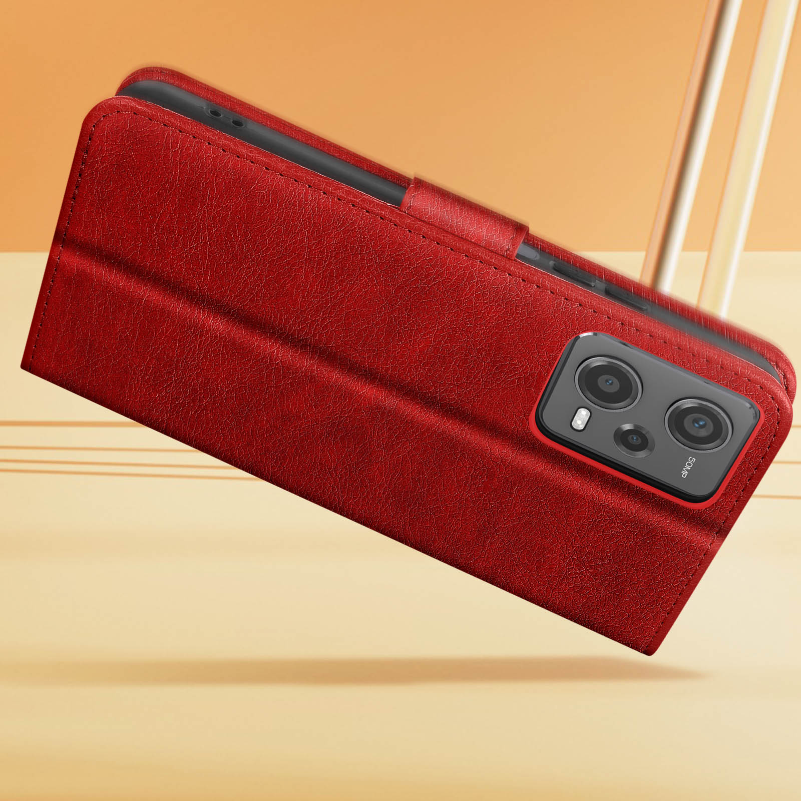 12 AVIZAR Xiaomi, Pro Series, 5G, Bookcover, Redmi Chesterfield Note Rot