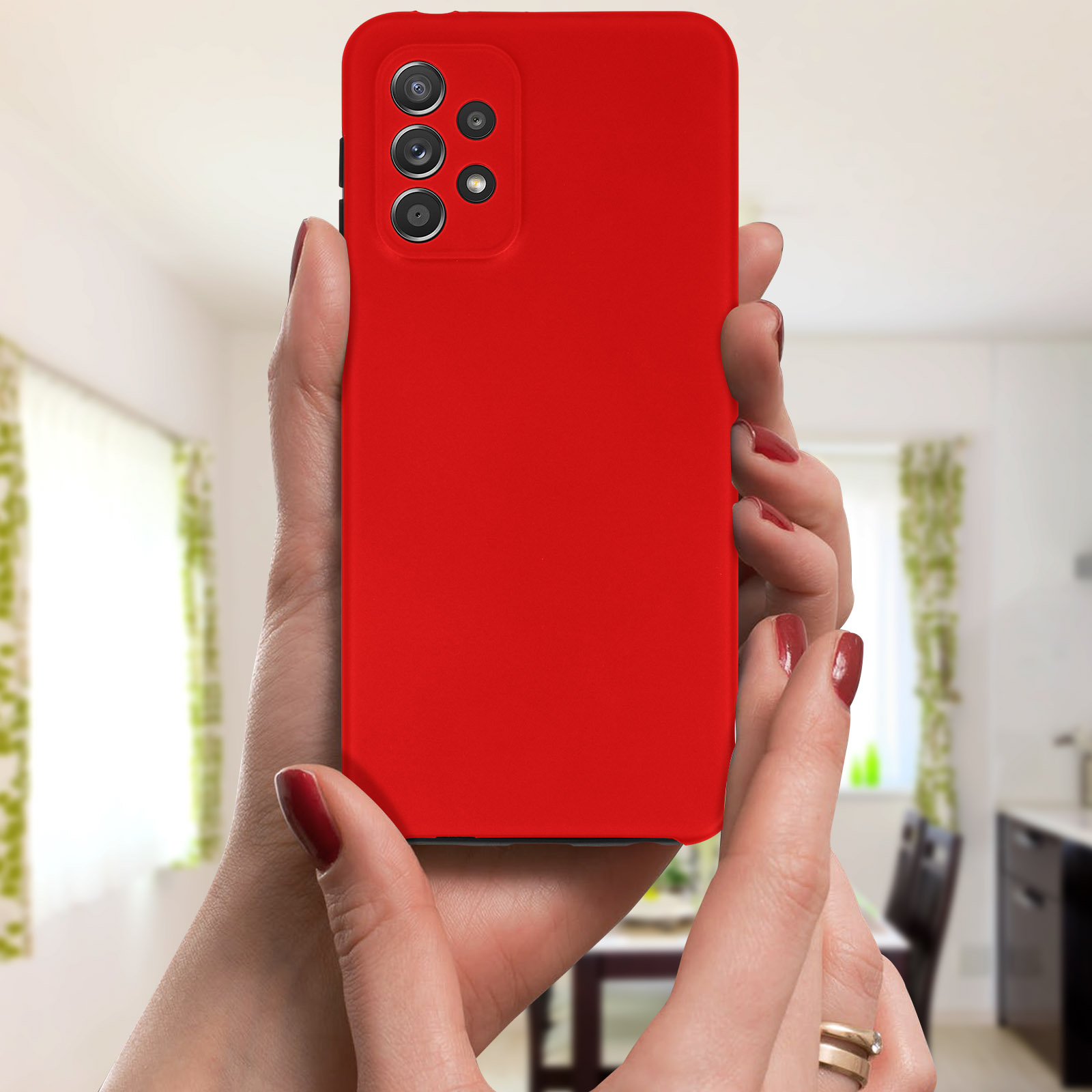 Rot Cover, Series, AVIZAR Galaxy Full A72, Rundumschutz Samsung,
