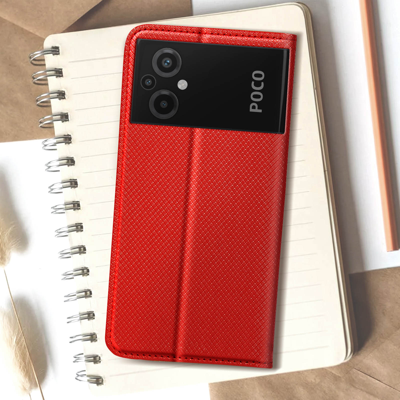 AVIZAR Smart Series, Bookcover, Rot Poco M5, Xiaomi
