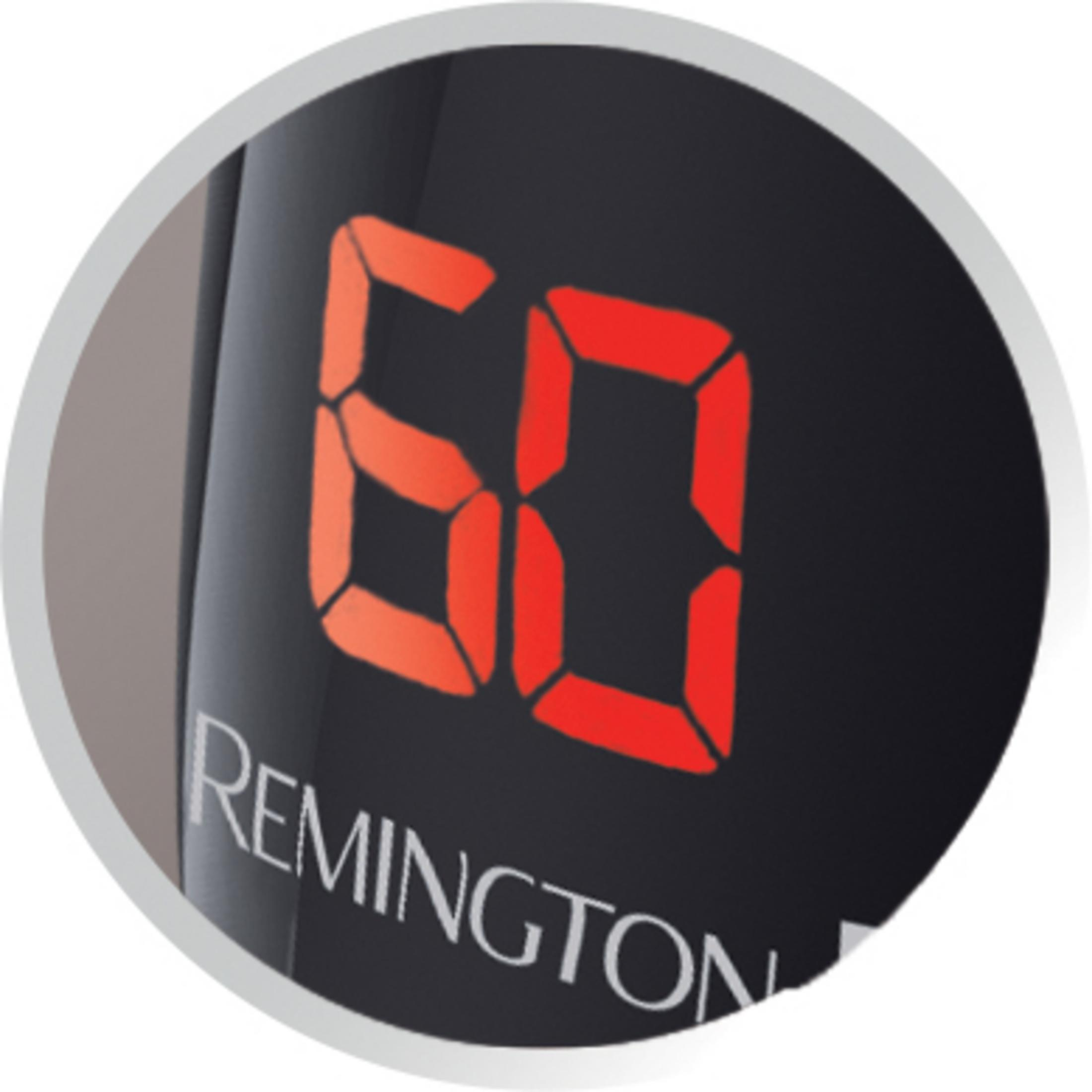 Zbliżenie czarnego wyświetlacza cyfrowego pokazującego liczbę 60 na czerwono.