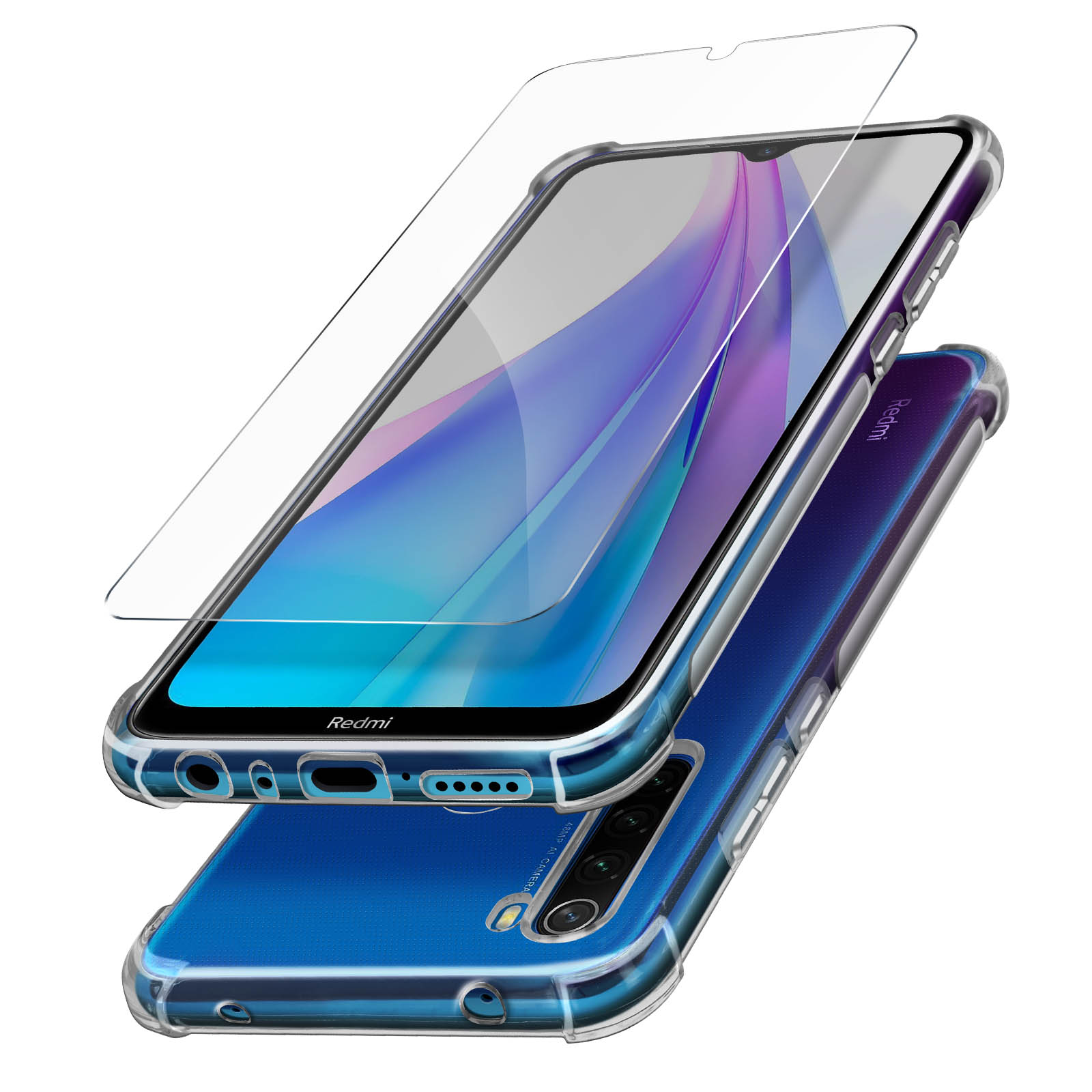 Transparent Prems Backcover, Series, Note 8T, Xiaomi, AVIZAR Redmi