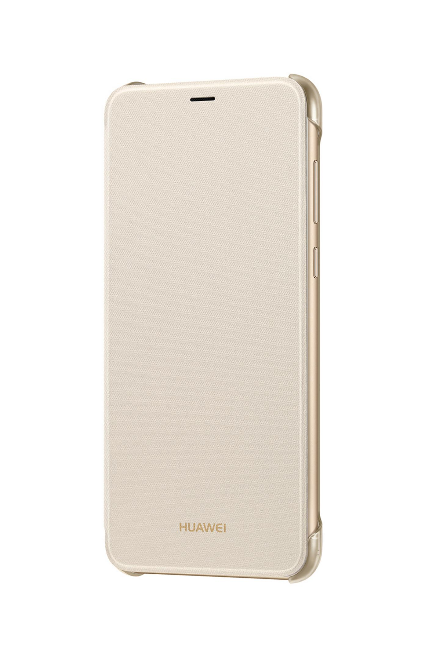 Beige Handyhülle mit glatter Textur. Das Huawei-Logo ist sichtbar.