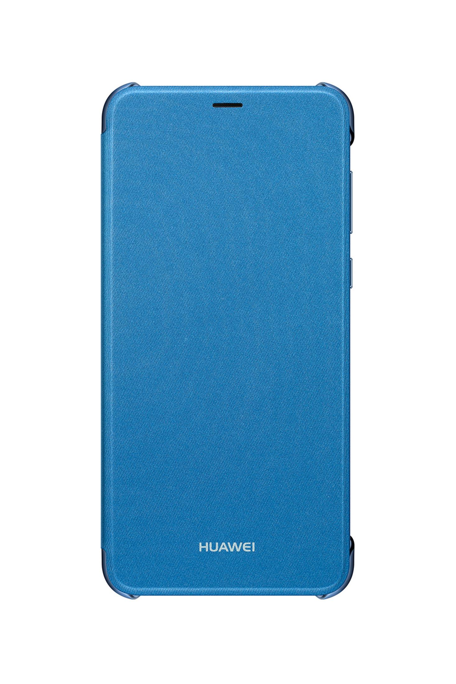 Eine blaue Handyhülle mit Huawei-Logo.