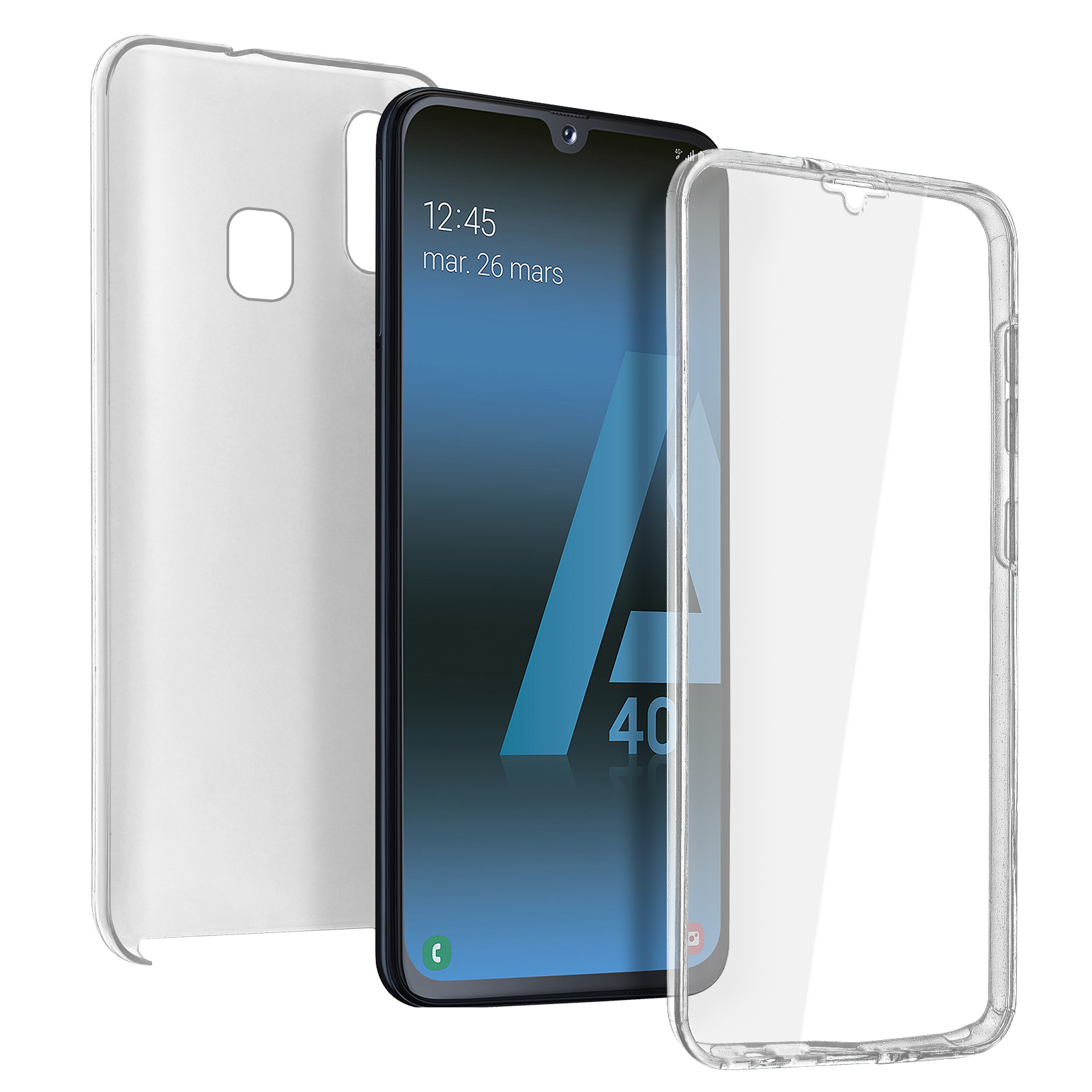 Rundumschutz Samsung, Cover, Full A40, AVIZAR Transparent Series, Galaxy