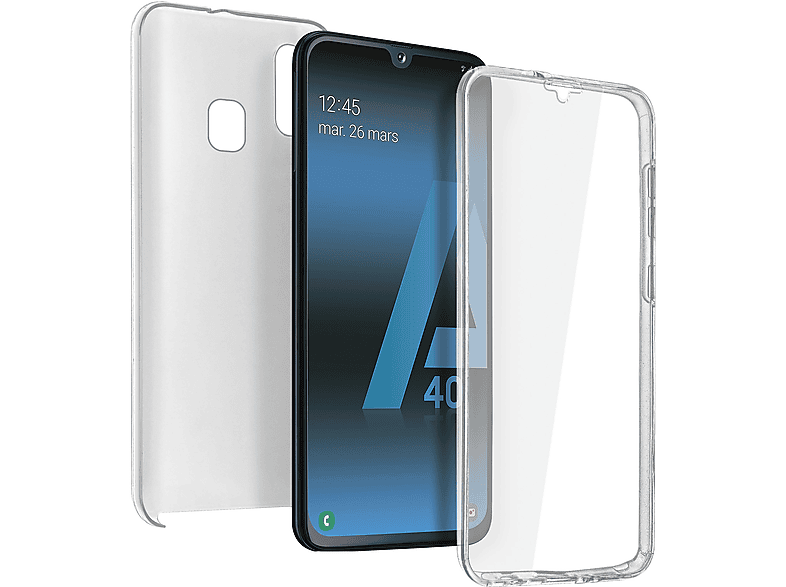 Rundumschutz Samsung, Cover, Full A40, AVIZAR Transparent Series, Galaxy