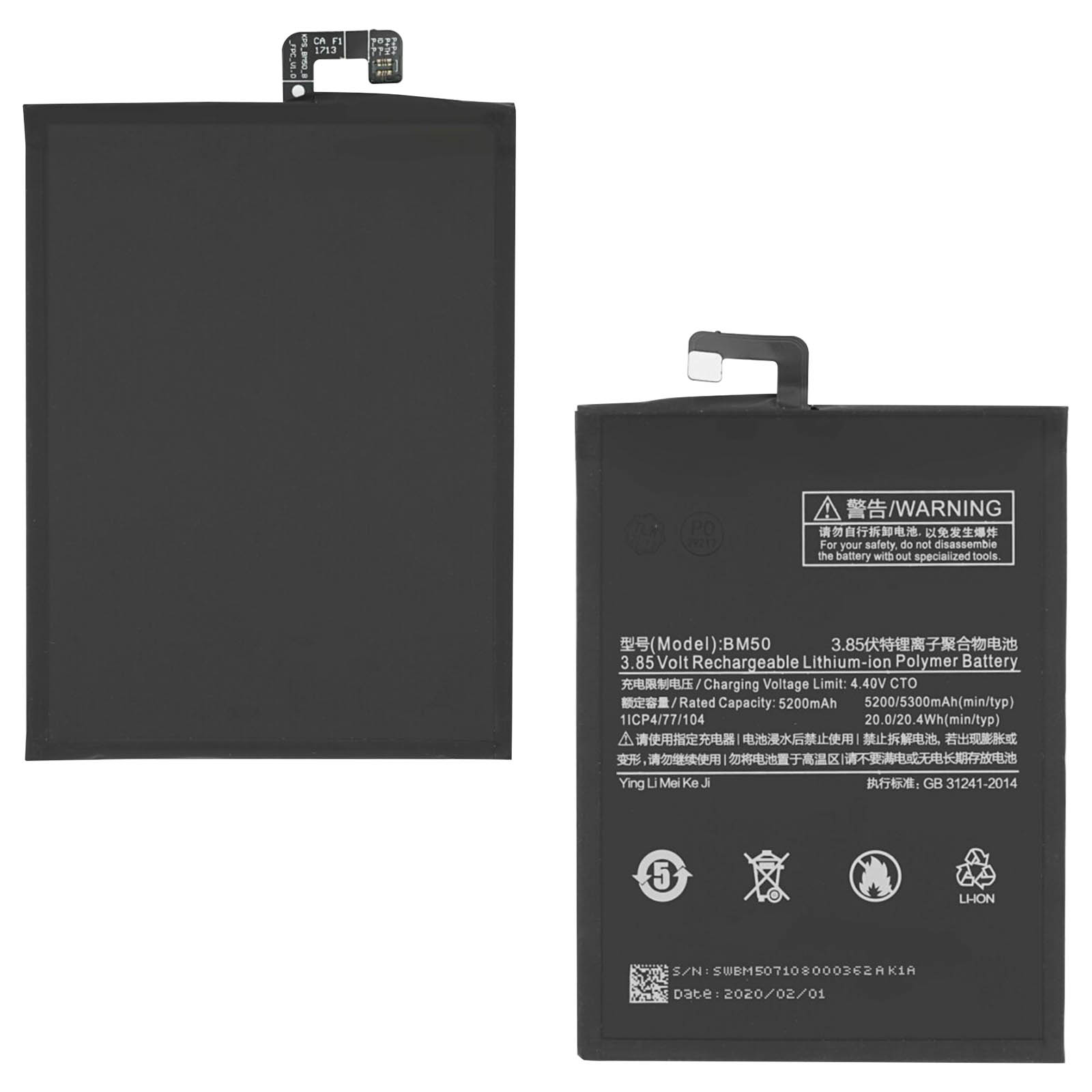 BM50 BAT-MPS-BM50 5300mAh, ersetzt Akkus CLAPPIO