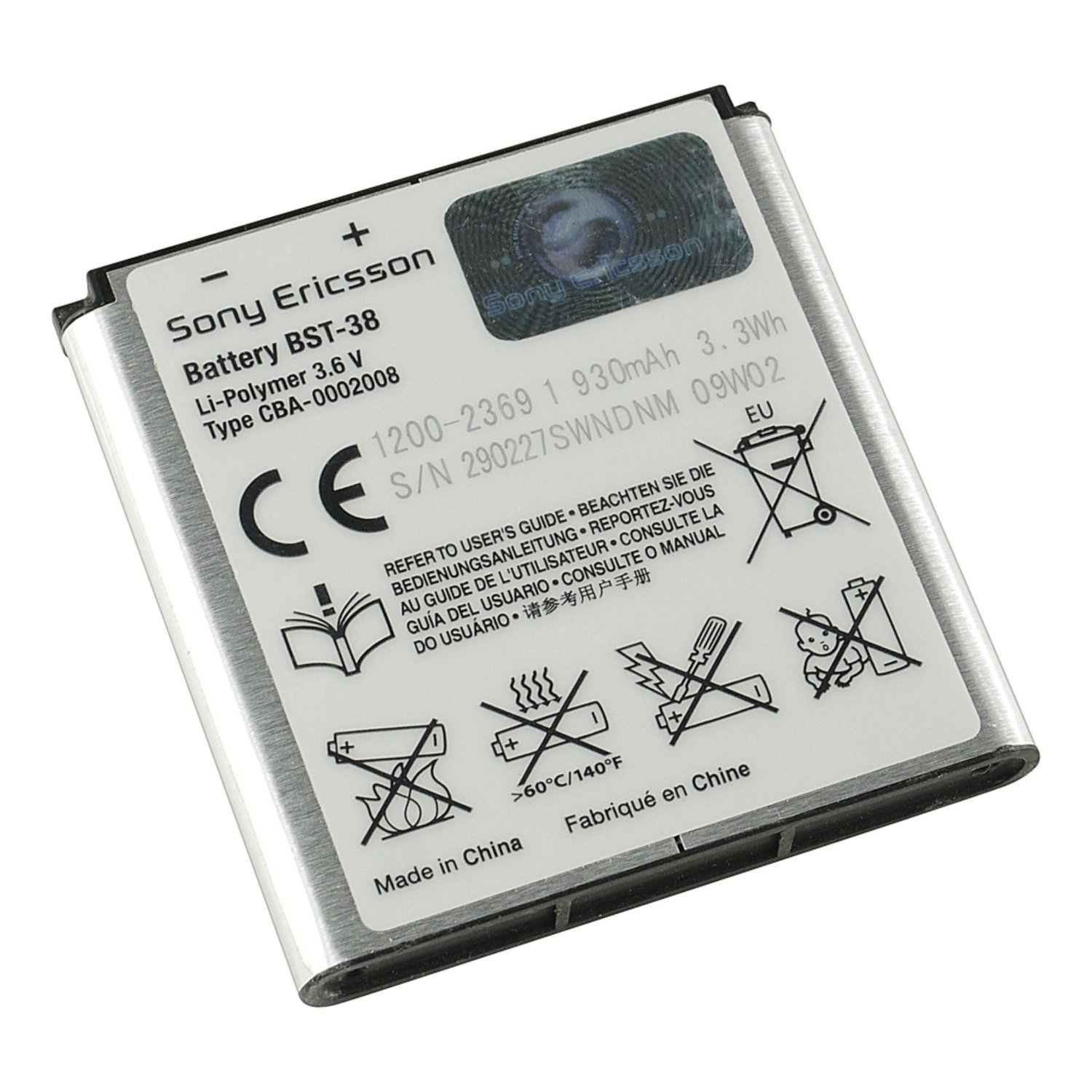 930 BST-38 mAh SONY BST-38 Akku Akkus