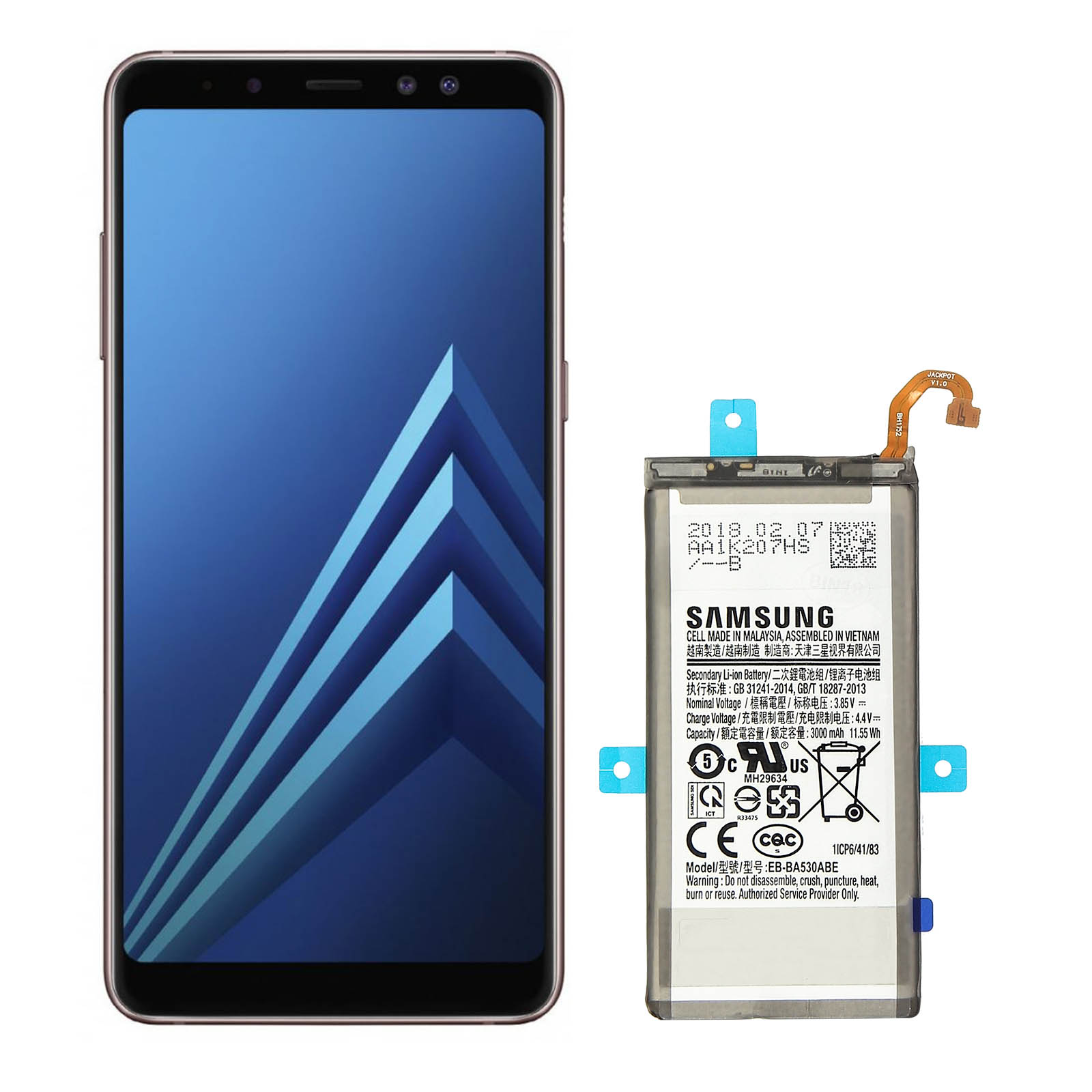 SAMSUNG EB-BA530ABE 3000 mAh Akku Akkus EB-BA530ABE