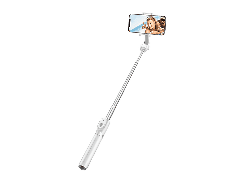 LINQ Bluetooth Selfie Stick SelfieStick, Weiß, Höhe offen bis 1200 mm