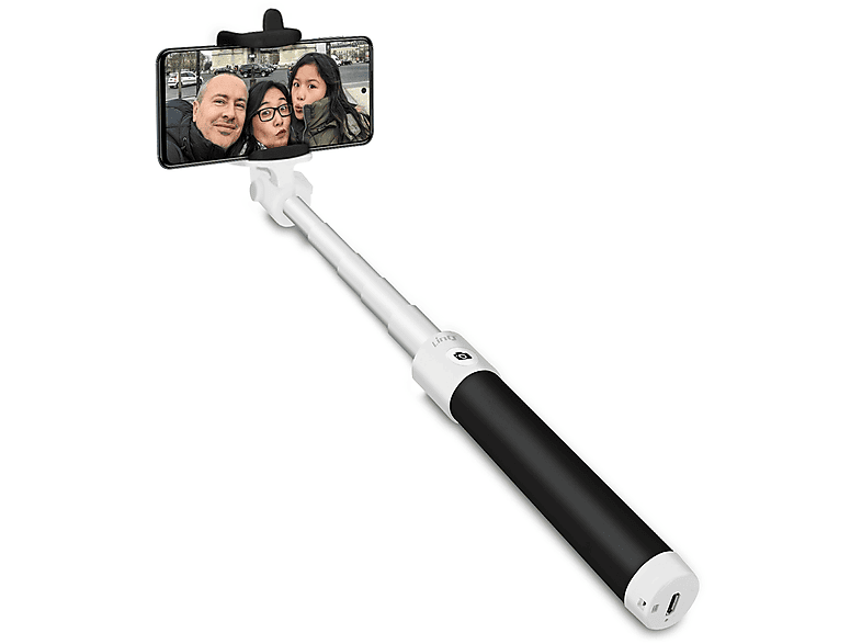 Schwarz Selfie-Sticks + Stick Selfie Auslöser Bluetooth LINQ
