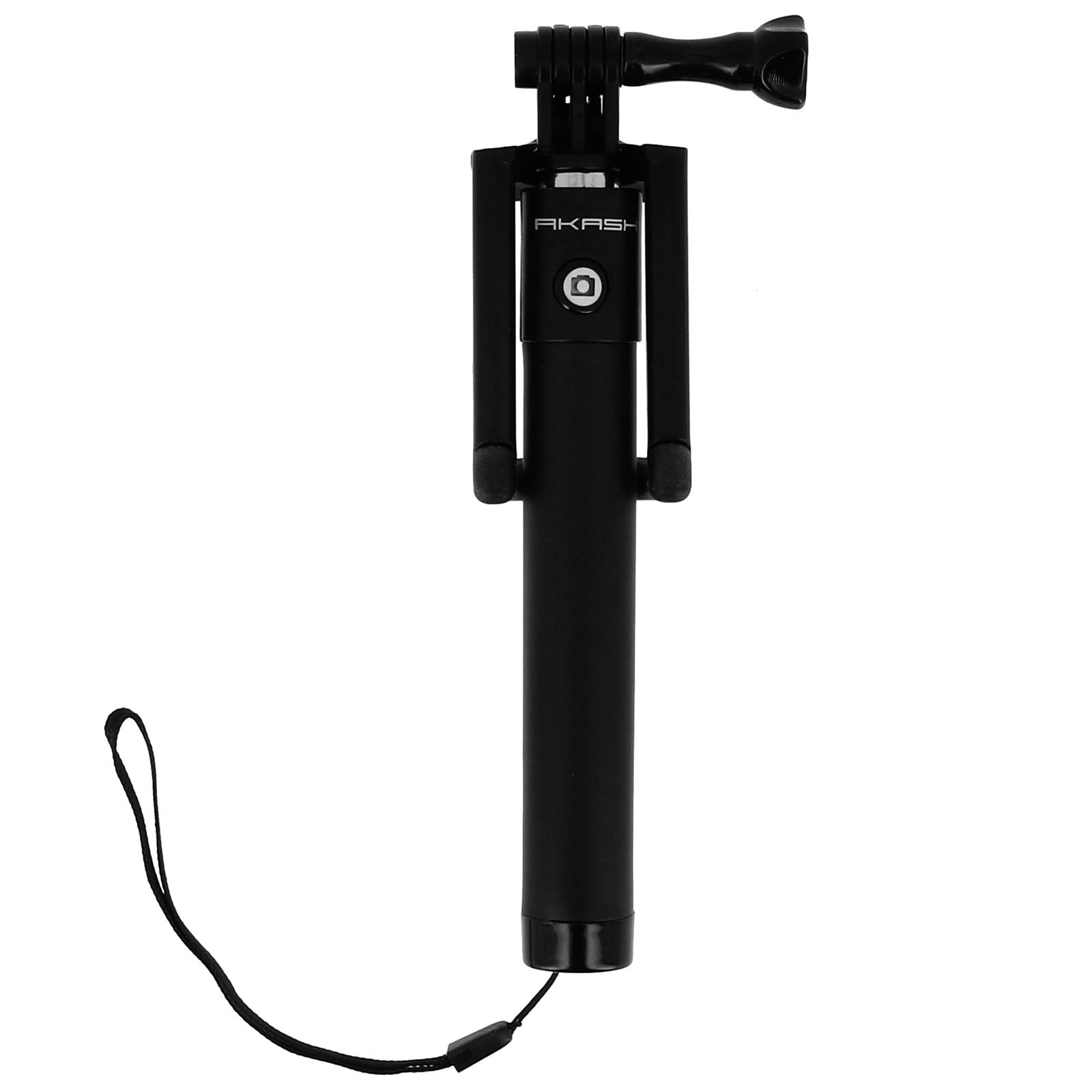 AKASHI Ausziehbare Selfie-Stange 18 Selfie-Sticks Schwarz 80cm bis Auslöser 