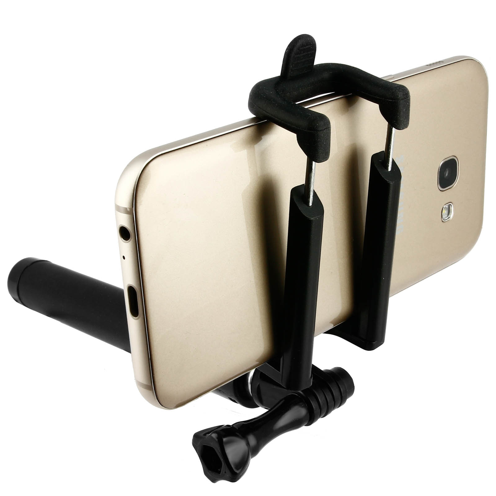 AKASHI Ausziehbare Selfie-Stange 18 bis Auslöser Selfie-Sticks 80cm + Schwarz