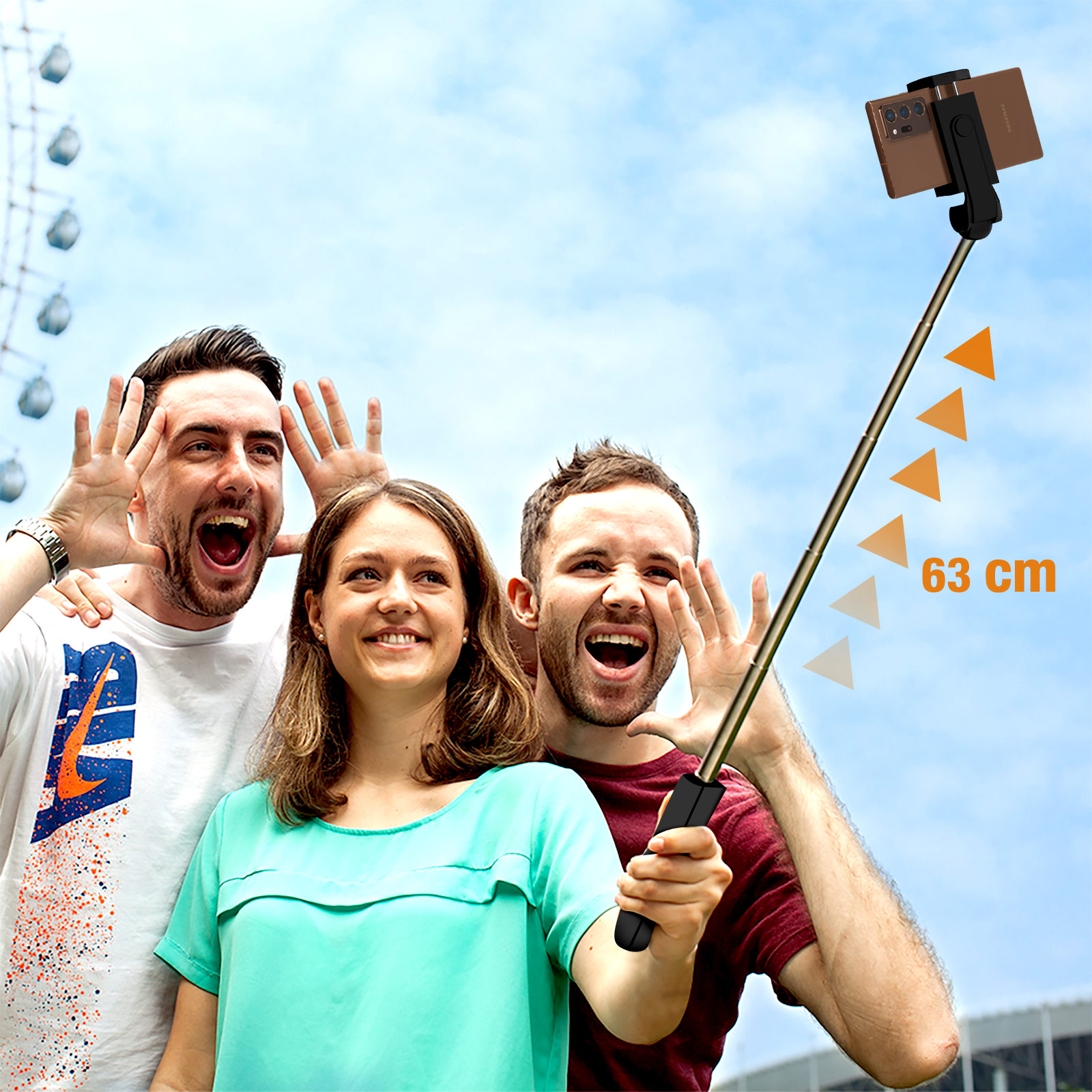 Stick Schwarz LINQ Selfie-Sticks Bluetooth Selfie