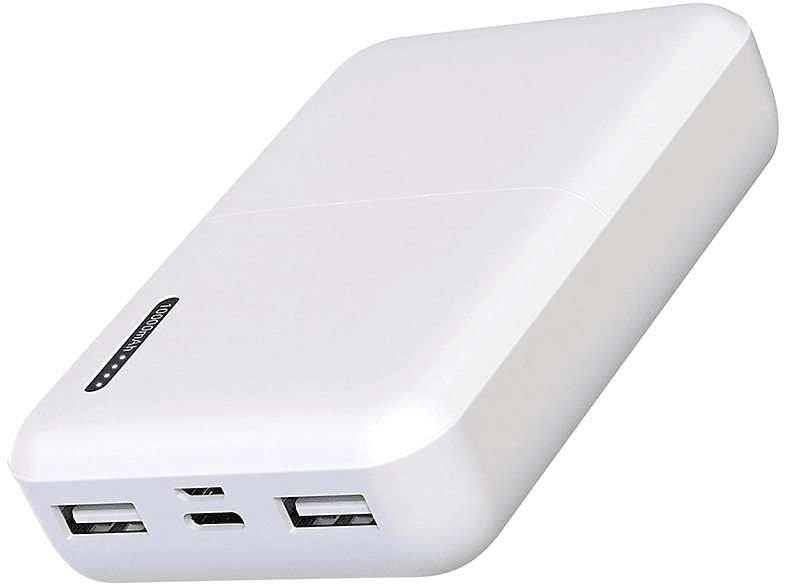 Powerbank Dual-USB Powerbanks AKASHI 10.000mAh Universal, Weiß