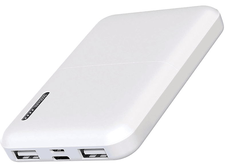 AKASHI 5.000mAh Dual-USB Universal, Weiß Powerbank Powerbanks