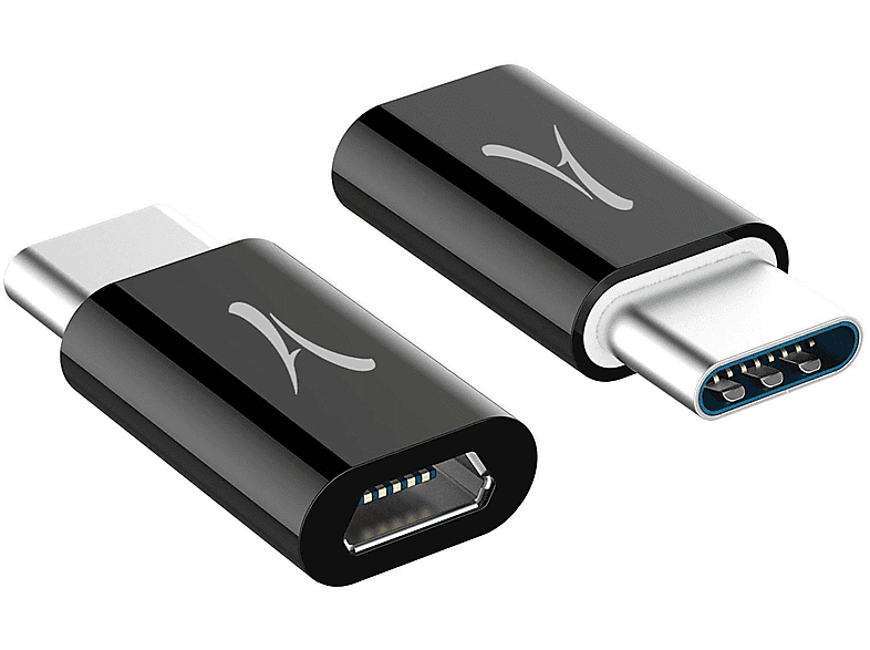 Adapter Schwarz / USB-C Ladegerät-Adapter Universal, Micro-USB AKASHI