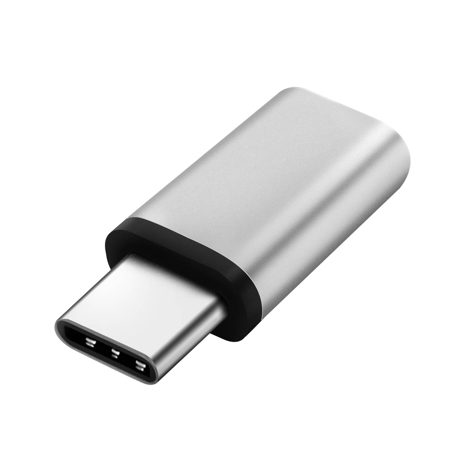 Micro-USB Adapter / Ladegerät-Adapter USB-C Silber Universal, AVIZAR