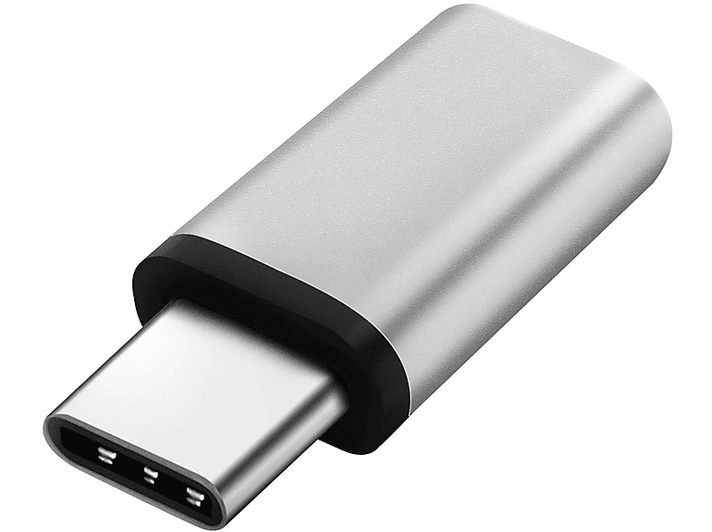 AVIZAR Micro-USB / USB-C Adapter Ladegerät-Adapter Universal, Silber