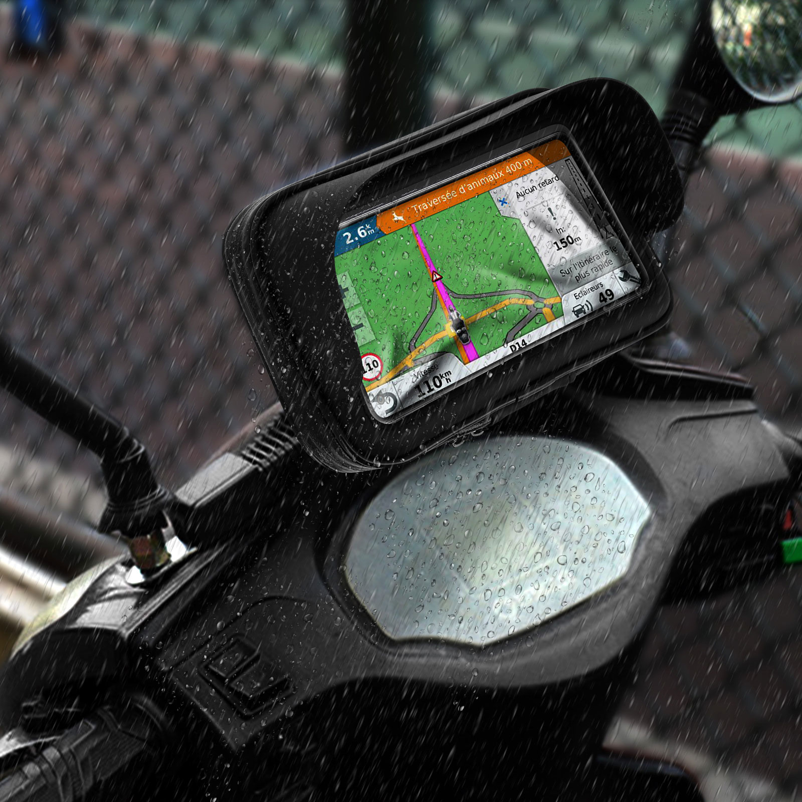 AVIZAR Wasserdichte Motorrad-Handyhalterung Motorrad- / Schwarz Fahrradhalterungen