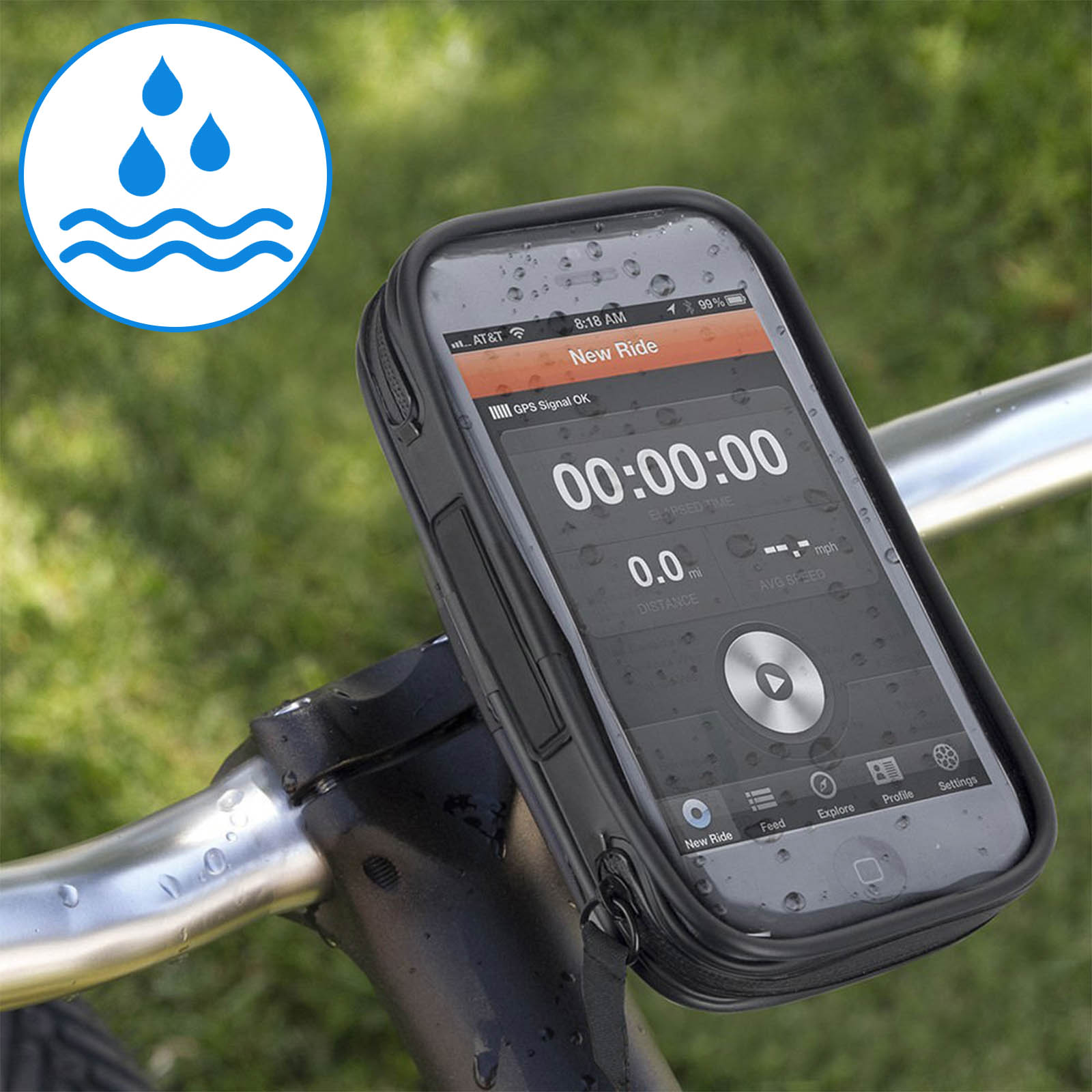 AKASHI ALTBIKEWATERPBLK Handyhalterung fr das Fahrrad, Schwarz | SATURN