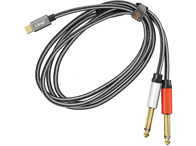 m 2x Audiokabel, / 1,5 6.35mm LINQ Klinke Audiokabel, USB-C
