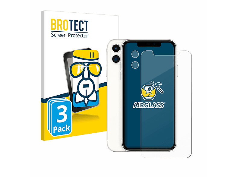 BROTECT 3x Airglass klare Schutzfolie(für Apple iPhone 11)