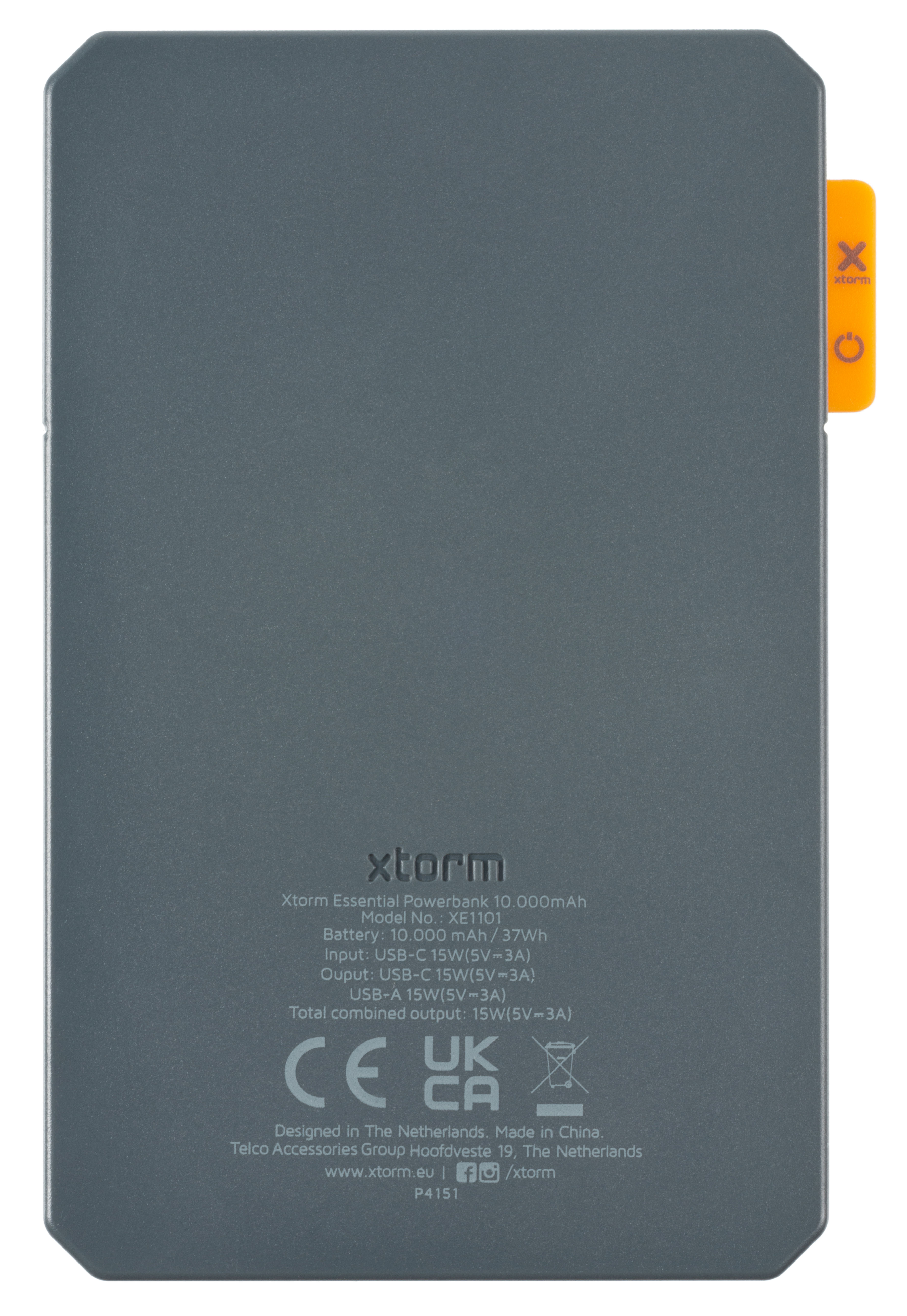 XTORM Essential 10.000 USB-C Powerbank 15W, Grau 10.000mAh, mAh, Apple