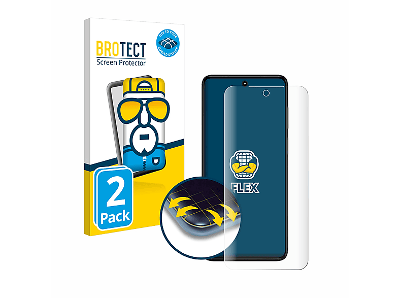 BROTECT 2x Flex 3D G82 5G) Motorola Moto Schutzfolie(für Full-Cover Curved