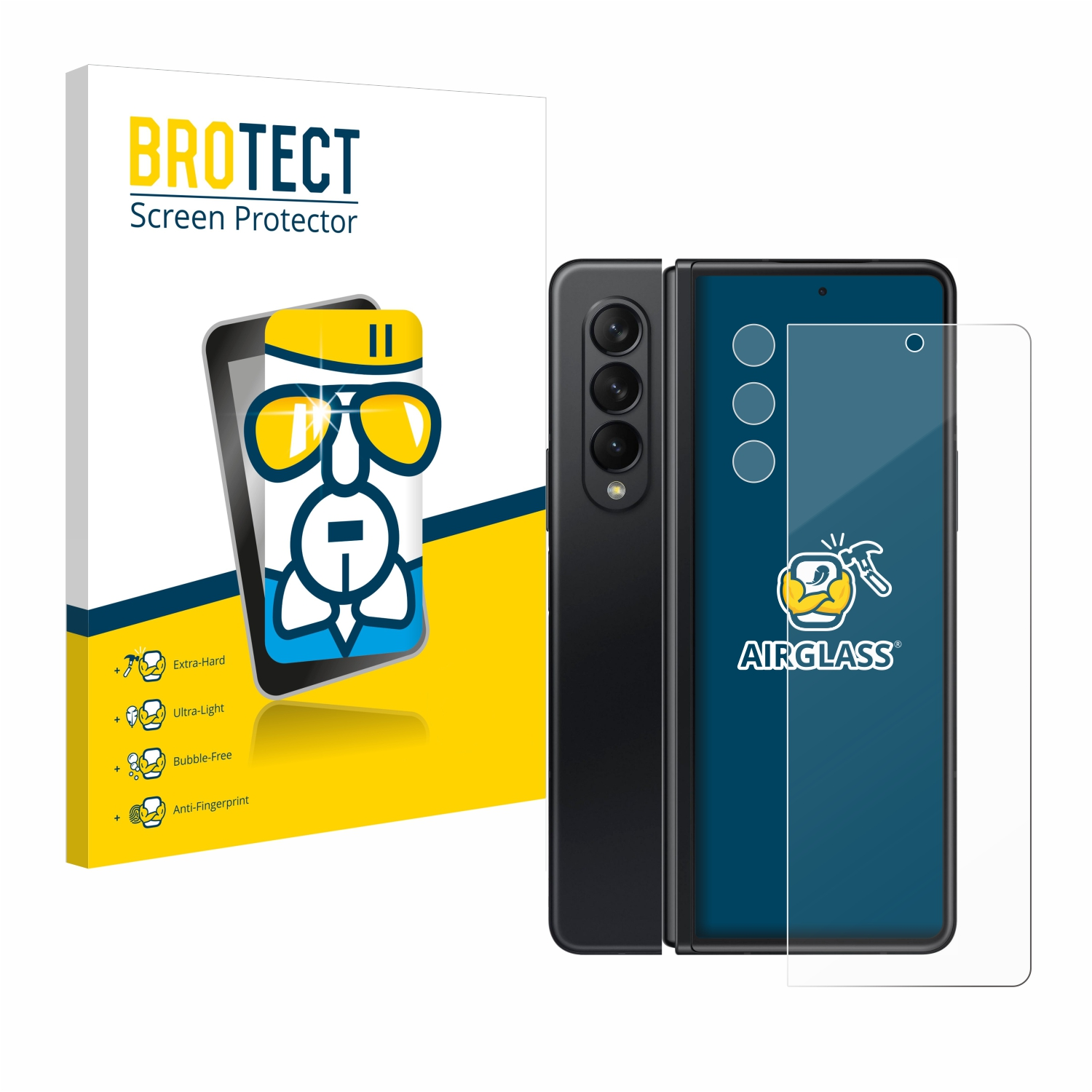 BROTECT Airglass klare Schutzfolie(für 5G) Galaxy Samsung Z 3 Fold