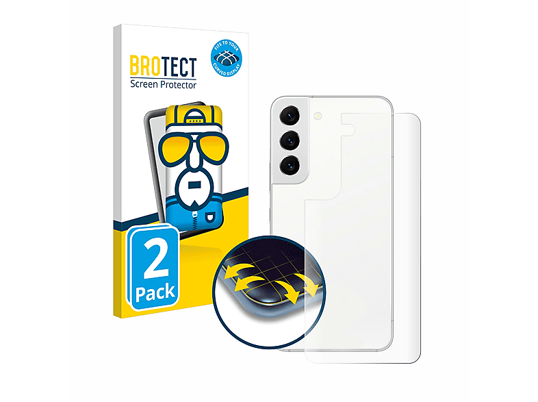 BROTECT 2x Flex Curved Galaxy S22 Schutzfolie(für 5G) Samsung 3D Full-Cover