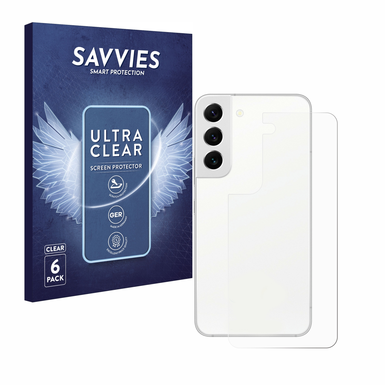 SAVVIES 6x klare Schutzfolie(für Samsung S22 Galaxy 5G)