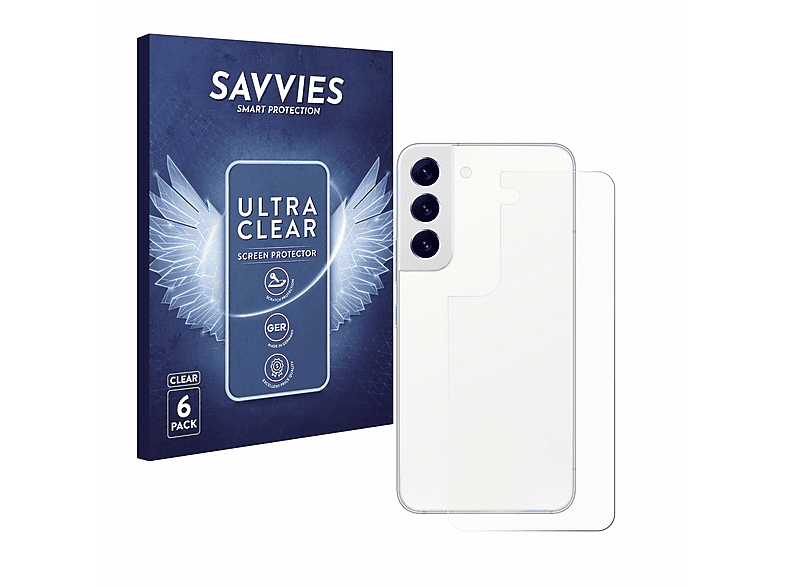 SAVVIES 6x klare Schutzfolie(für Samsung S22 Galaxy 5G)
