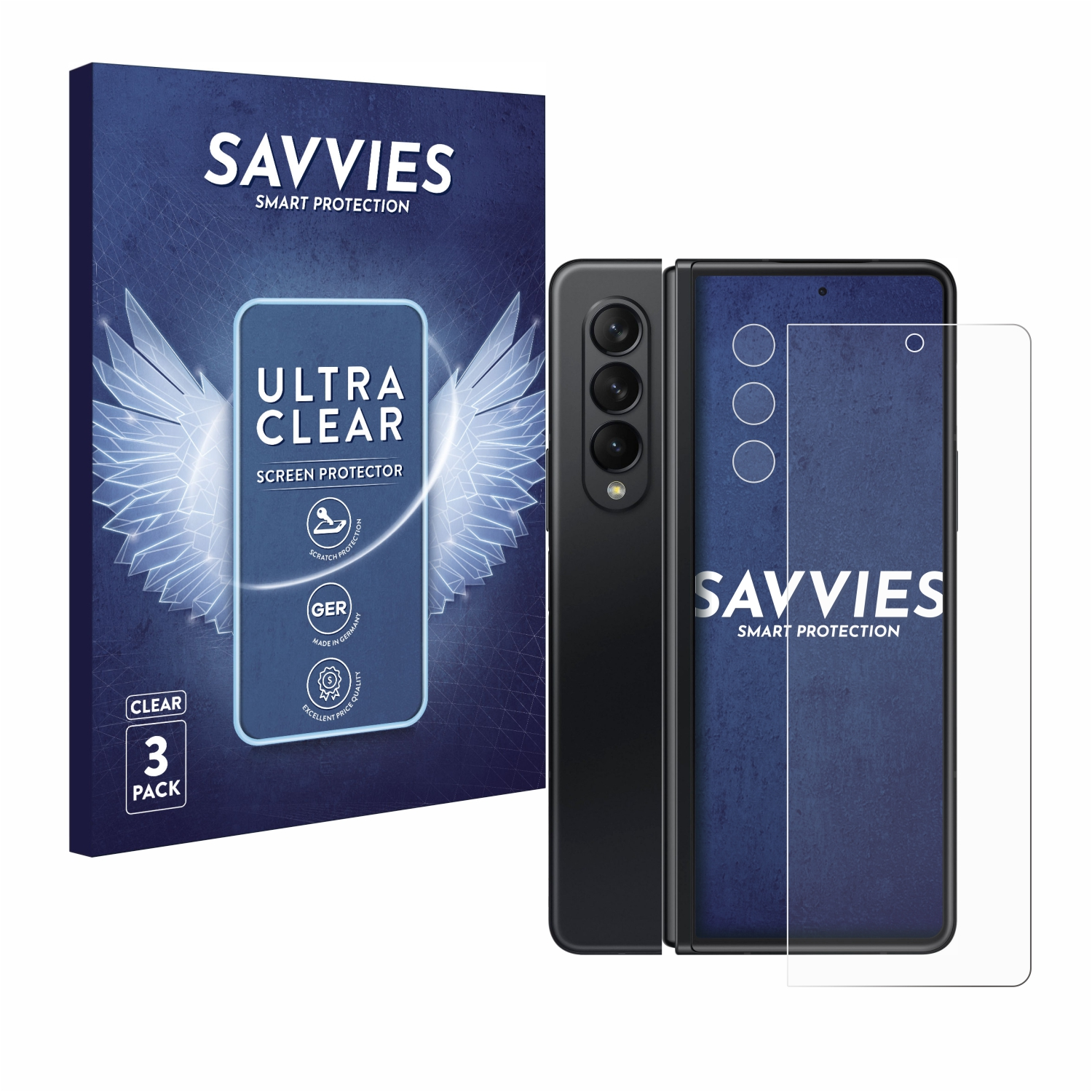 Galaxy 6x 3 klare Z SAVVIES Schutzfolie(für Samsung Fold 5G)