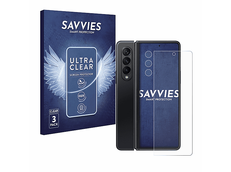 SAVVIES 6x klare Schutzfolie(für Samsung Galaxy Z Fold 3 5G)
