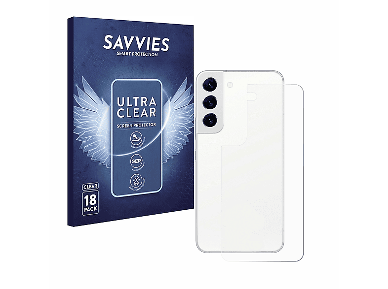 SAVVIES 18x klare Galaxy S22 Schutzfolie(für 5G) Samsung