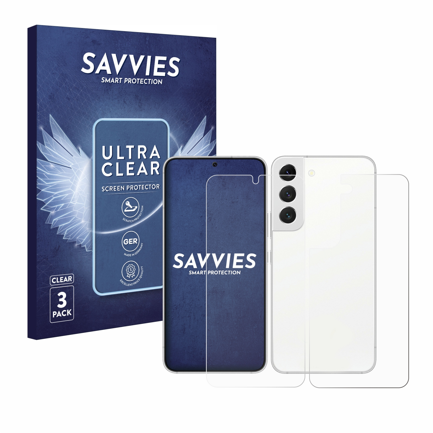 SAVVIES 6x Samsung Galaxy 5G) S22 klare Schutzfolie(für