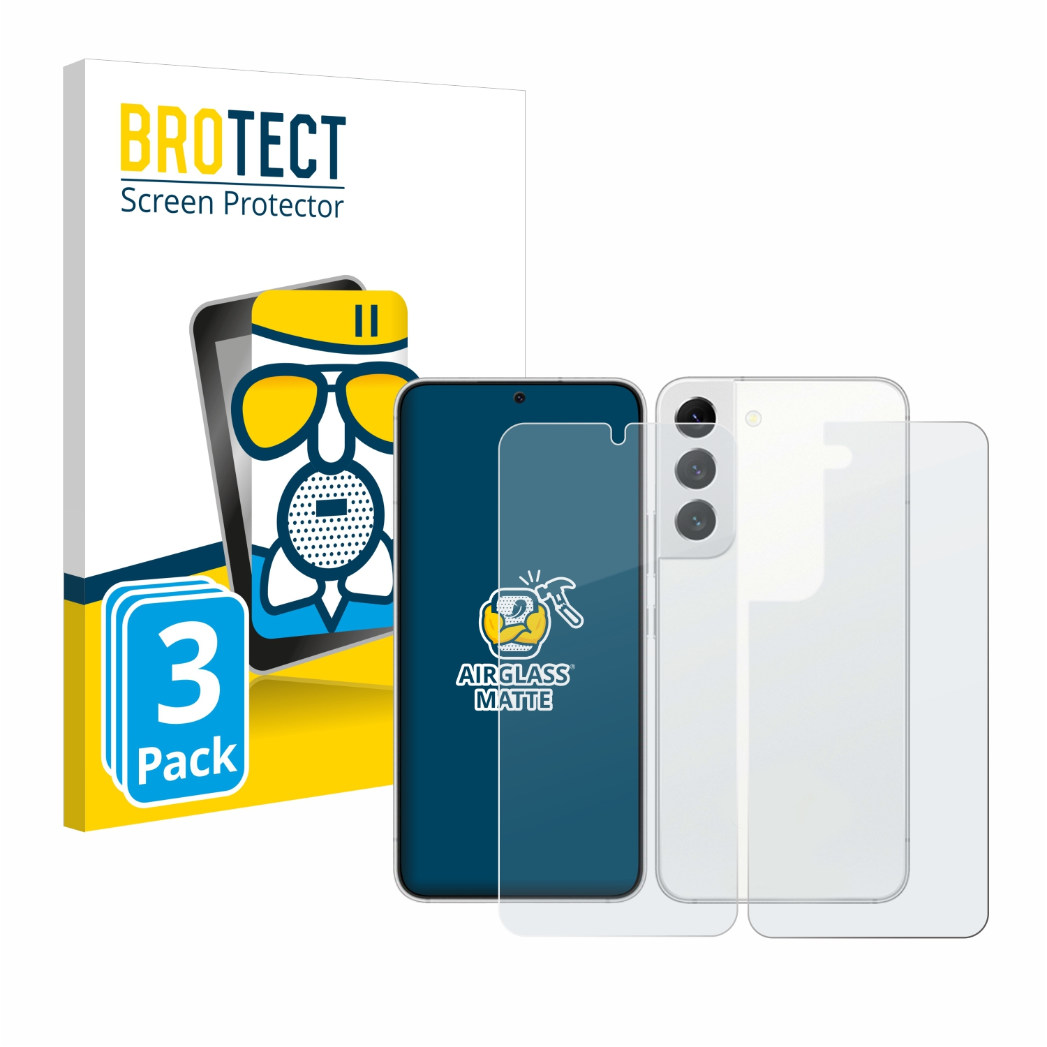 3x S22 matte Samsung Airglass 5G) Galaxy BROTECT Schutzfolie(für