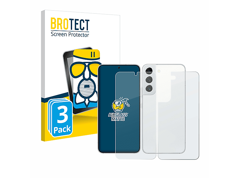 BROTECT 3x Airglass matte Schutzfolie(für Samsung Galaxy S22 5G)