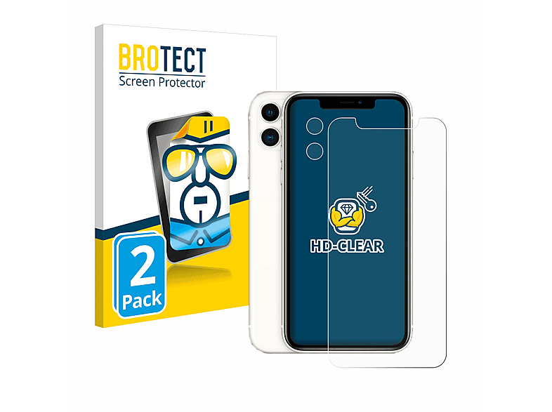 BROTECT 2x klare Schutzfolie(für Apple 11) iPhone