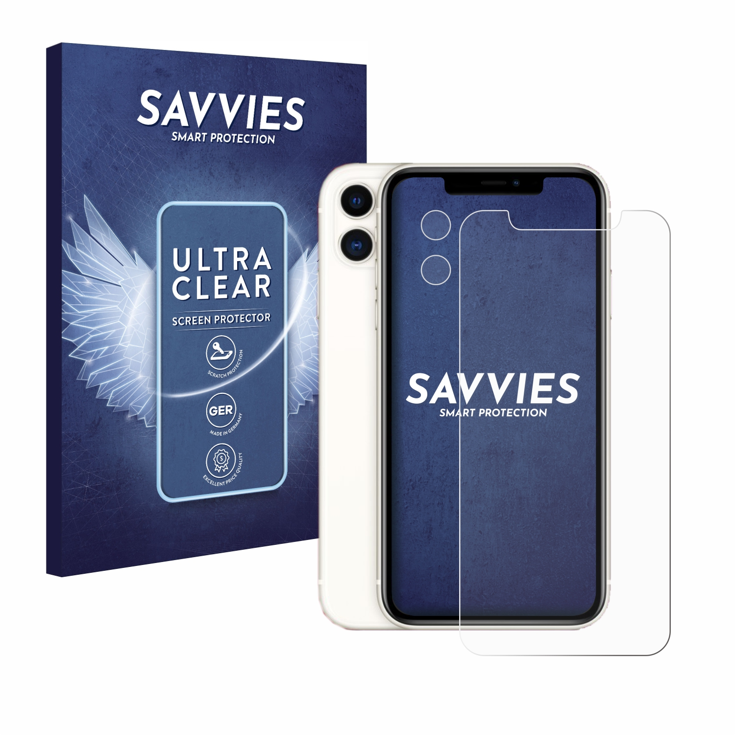 SAVVIES Apple 11) 18x klare iPhone Schutzfolie(für