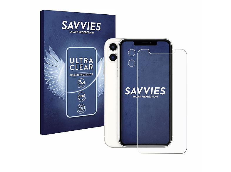 SAVVIES 18x klare Schutzfolie(für Apple iPhone 11)