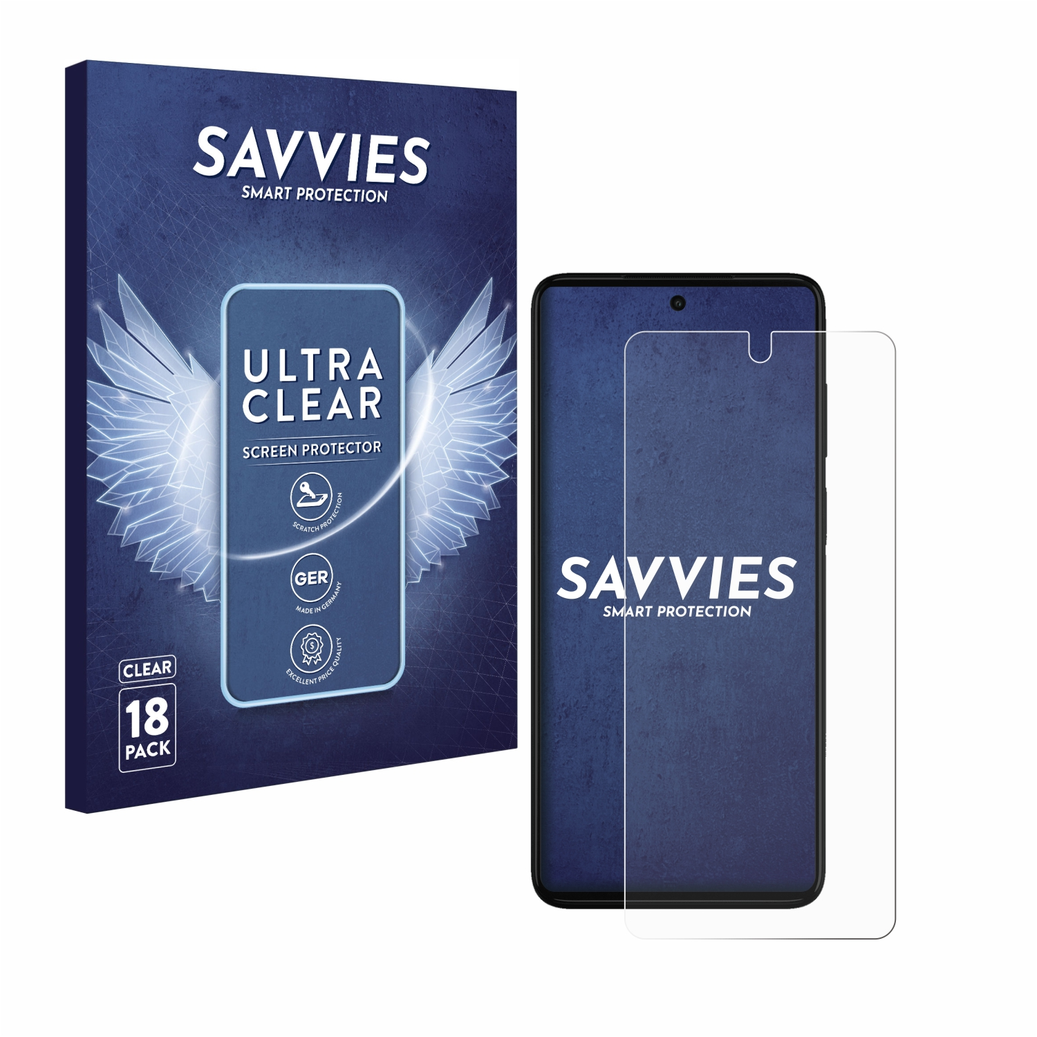 SAVVIES 18x klare Schutzfolie(für Motorola G52) Moto