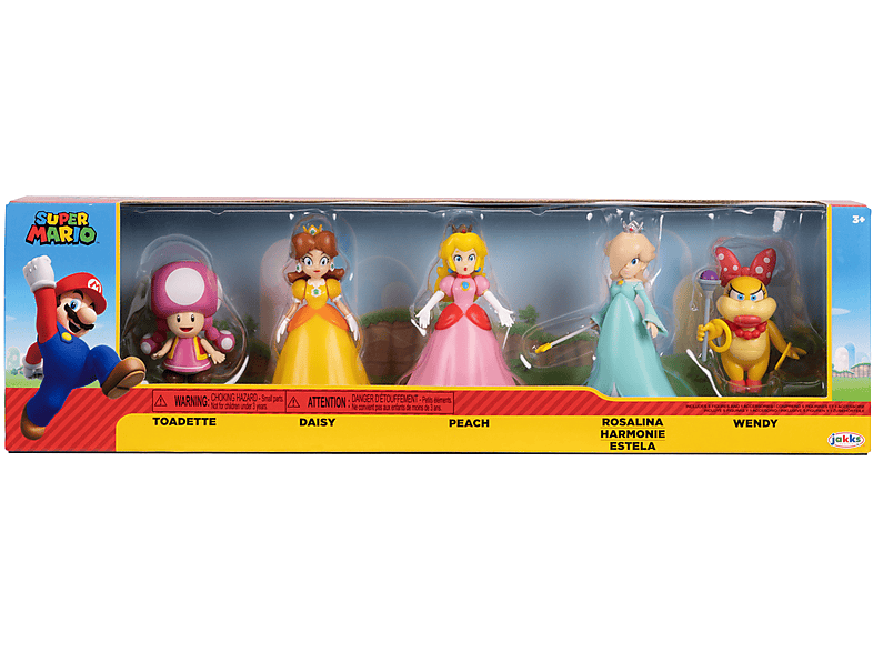 Nintendo mehrfarbig Friends Spielfigur Figuren Mario Set cm & 5er SUPER 6,5 Pack, MARIO Peach Super