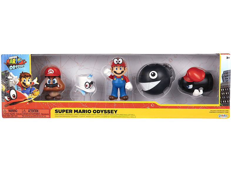 SUPER MARIO Nintendo Mario 6 5er Odyssey Pack, Super mehrfarbig Mario cm Spielfigur