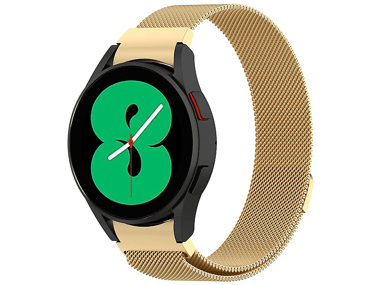 WIGENTO Edelstahl / Metall Armband, Ersatzarmband, Samsung, Galaxy Watch 6 / 5 / 4 40 44 mm / Watch 5 Pro 45mm / Watch 6 / 4 Classic 43 47 mm / 42 46 mm, Gold