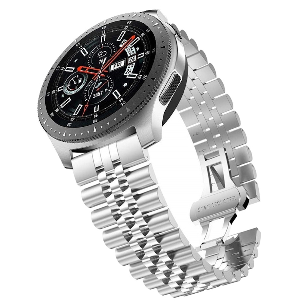 Muster Galaxy Ersatzarmband, 5 Metall Watch WIGENTO Edelstahl 6 / 4 43 45mm / Watch / 46 6 / 42 Armband, Watch Edelstahl Samsung, 5 Deluxe 10 Classic Pro / mm, / 47 40 / 44 mm mm 4