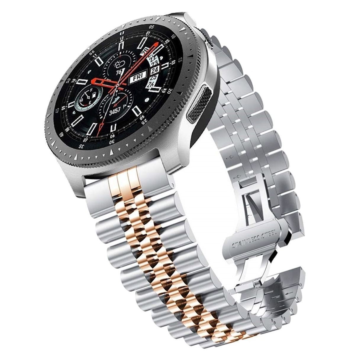 / 13 40 Edelstahl Pro Muster 43 4 mm mm, Galaxy Samsung, Edelstahl Deluxe / / 42 44 47 Ersatzarmband, Watch / 45mm / Watch 5 6 46 WIGENTO Classic / 4 Armband, 6 / Metall Watch 5 mm