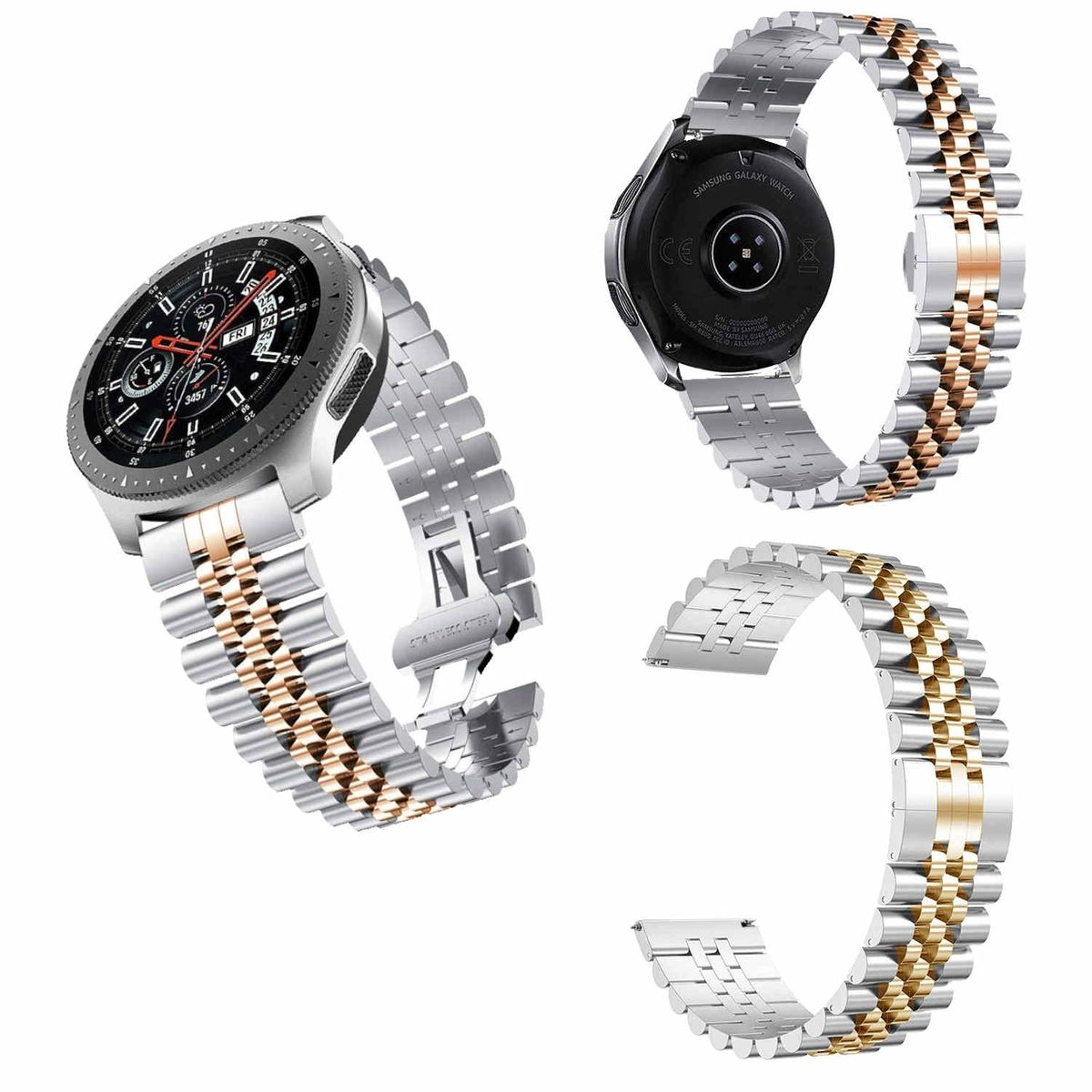 mm / 4 Edelstahl Muster Ersatzarmband, / 4 46 45mm / Watch 40 6 5 Samsung, Watch 6 / Classic 44 / mm, 13 Edelstahl Metall / Watch Galaxy 43 Pro / 42 47 5 Armband, Deluxe mm WIGENTO