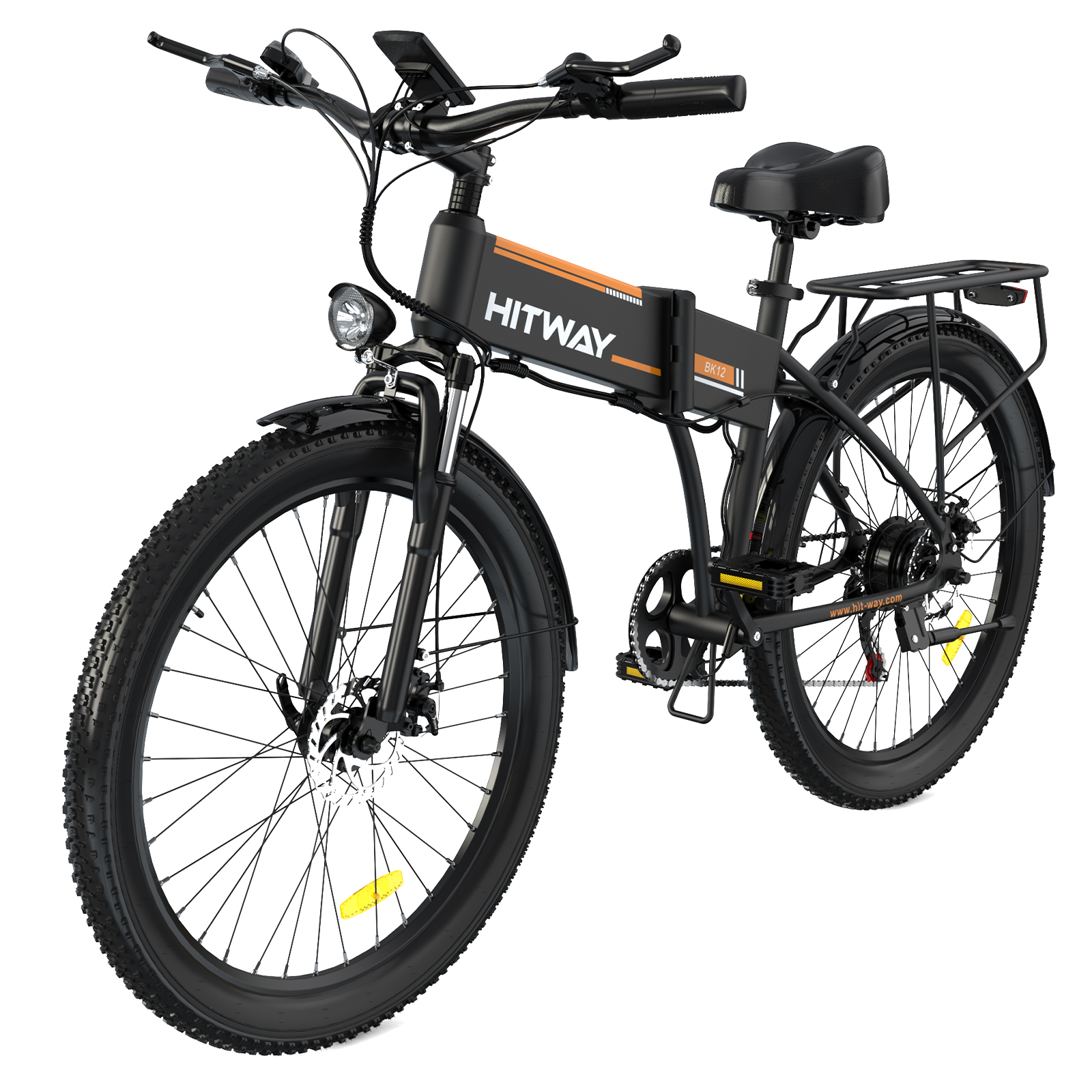 26 432, Schwarz Zoll, Orange) Mountainbike und HITWAY (Laufradgröße: BK12 Unisex-Rad,